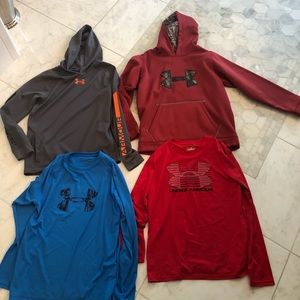 Boys Under Armour shirts/hoodies